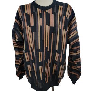 Tundra Canada Sweater Mens Extra Large Black Vintage Dad 3D Pullover Cosby